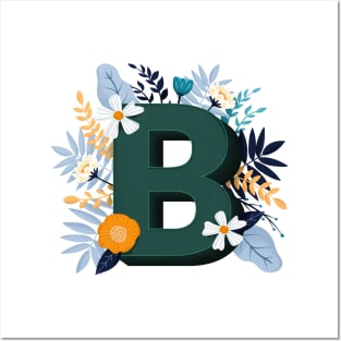 Floral letter b Posters and Art